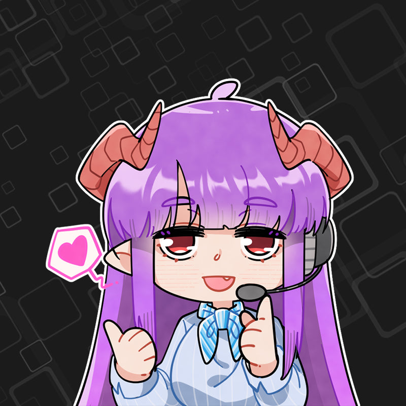 Image of Anime demon girl wearing a headset, representing best customer service.