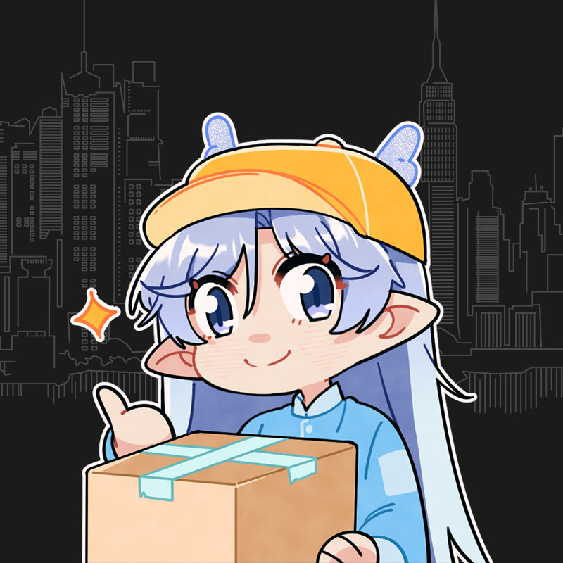 Image of An anime character holding a plain box to represent our free and discreet worldwide shipping.