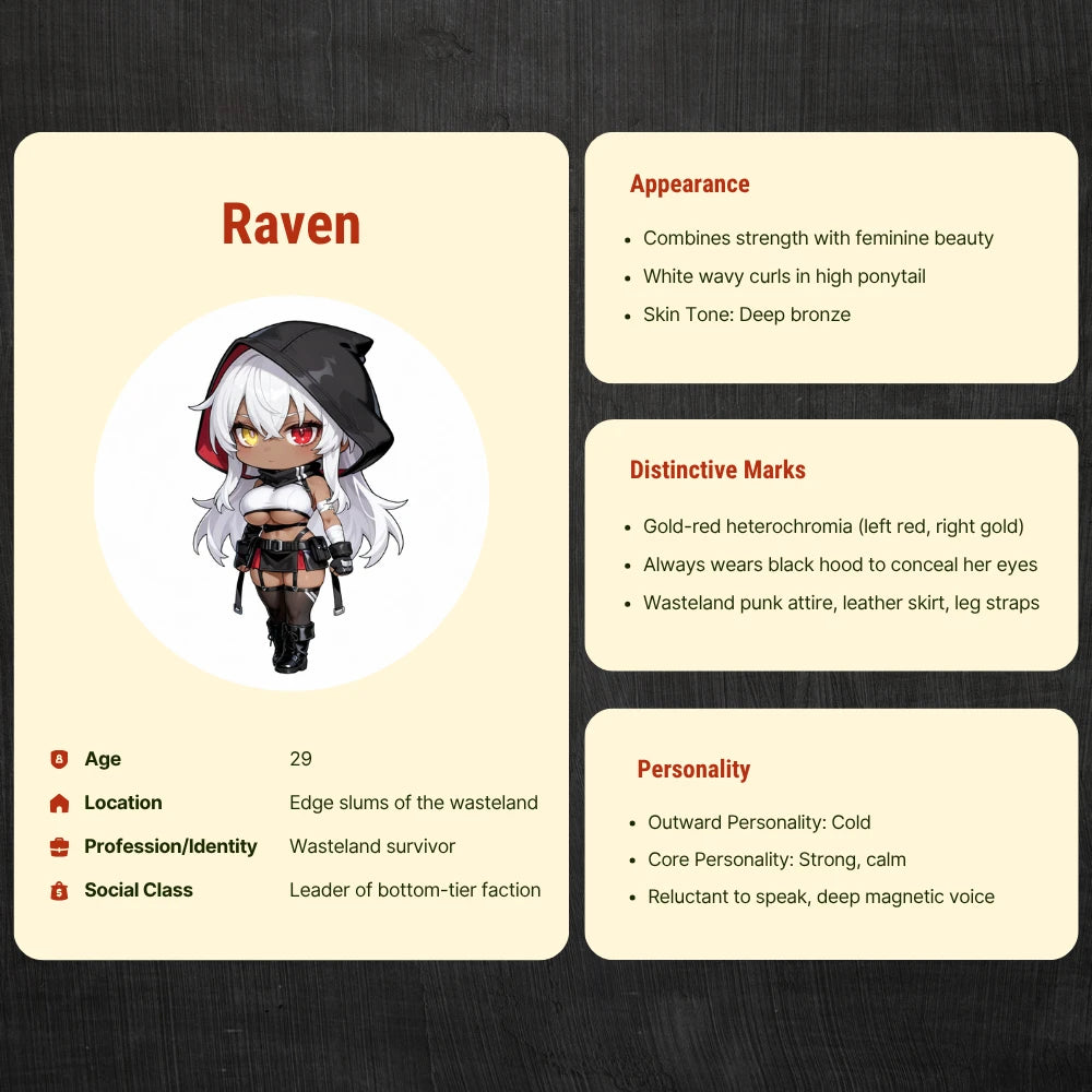 Image of 3.0 Raven: DarkSkin Punk Girl Anime Figure