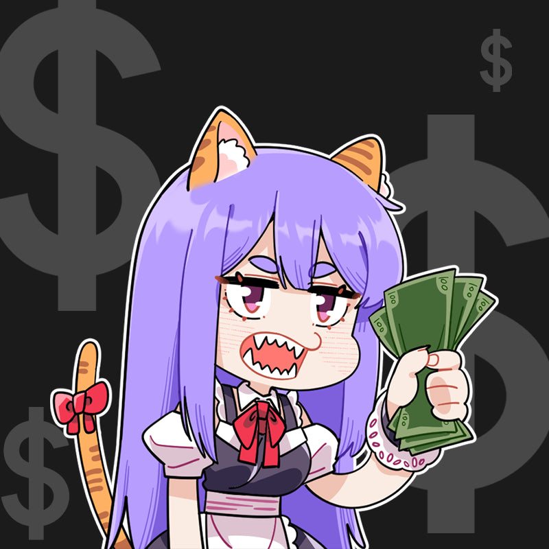 Image of Tiger girl holding cash, representing easy payment options.