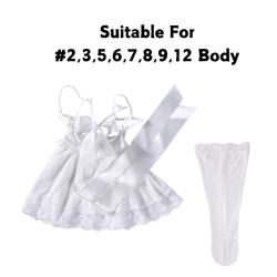 White Sexy Lingerie Mini Sex Doll Clothes Sleep Dress ( For #2,3,5,6,7   MRLSEXDOLL