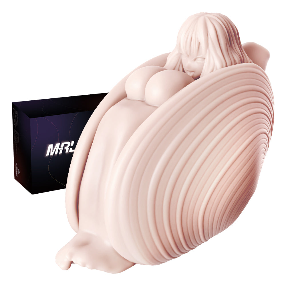 Image of The Bella male masturbator, a pocket pussy designed as a girl curled inside a seashell.