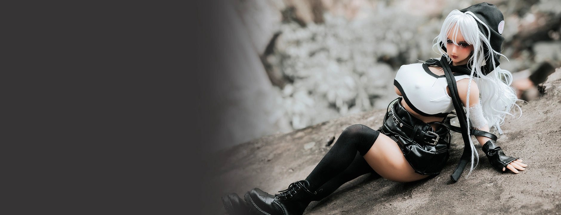 Anime Figure DarkSkin Punk Girl Mini Sex Doll