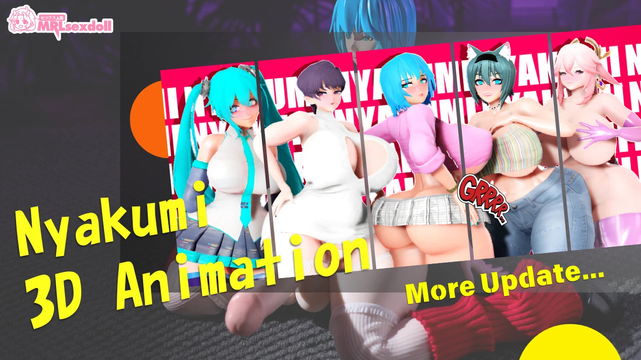Image of Promotional banner for Nyakumi, a 3D animator specializing in futanari and hentai animation.