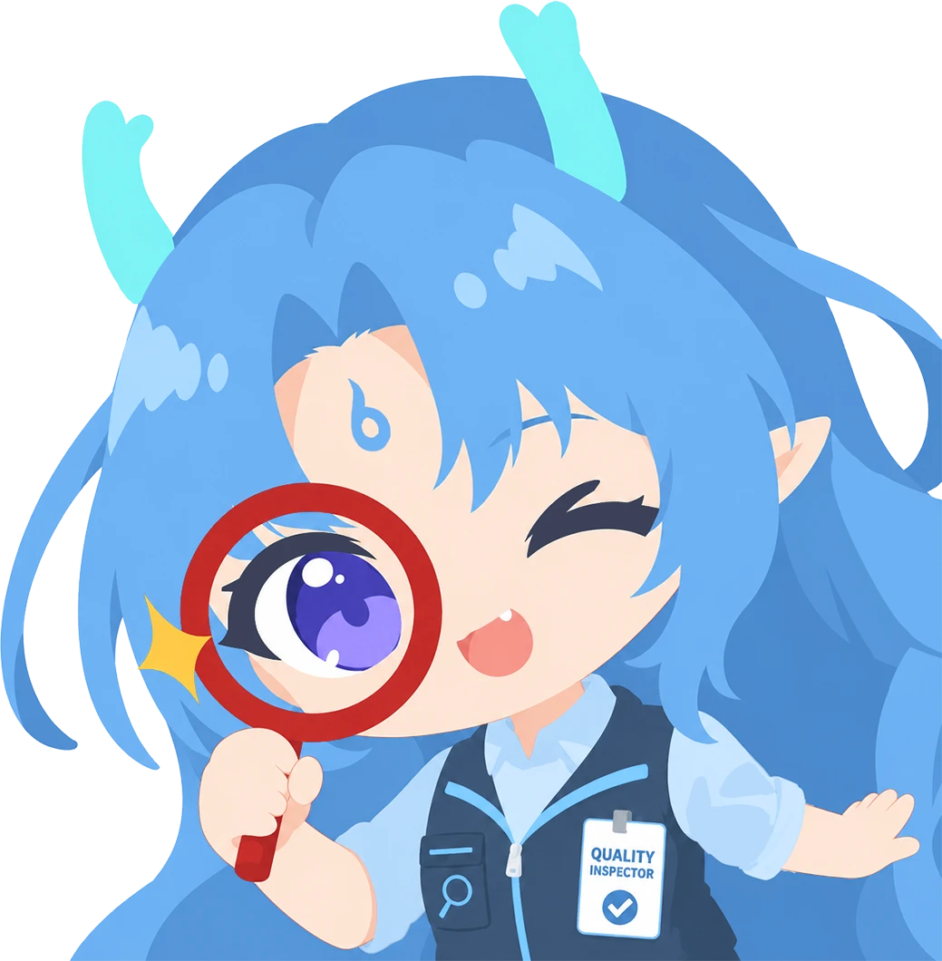 MRL quality inspector using a magnifying glass to represent detailed product quality checks